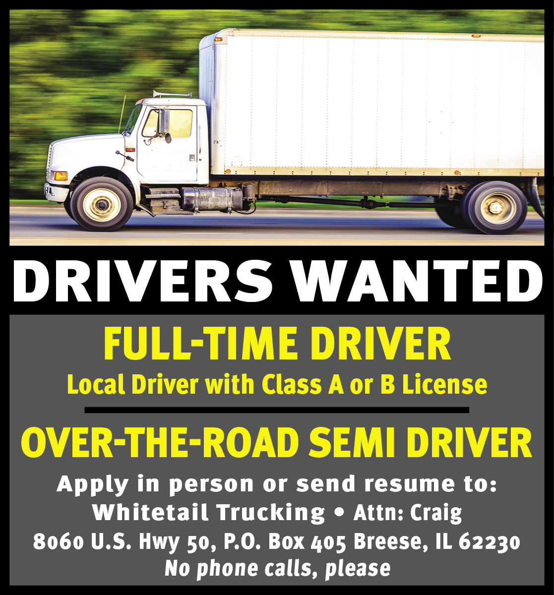 Breese Journal Driver Wanted 2022